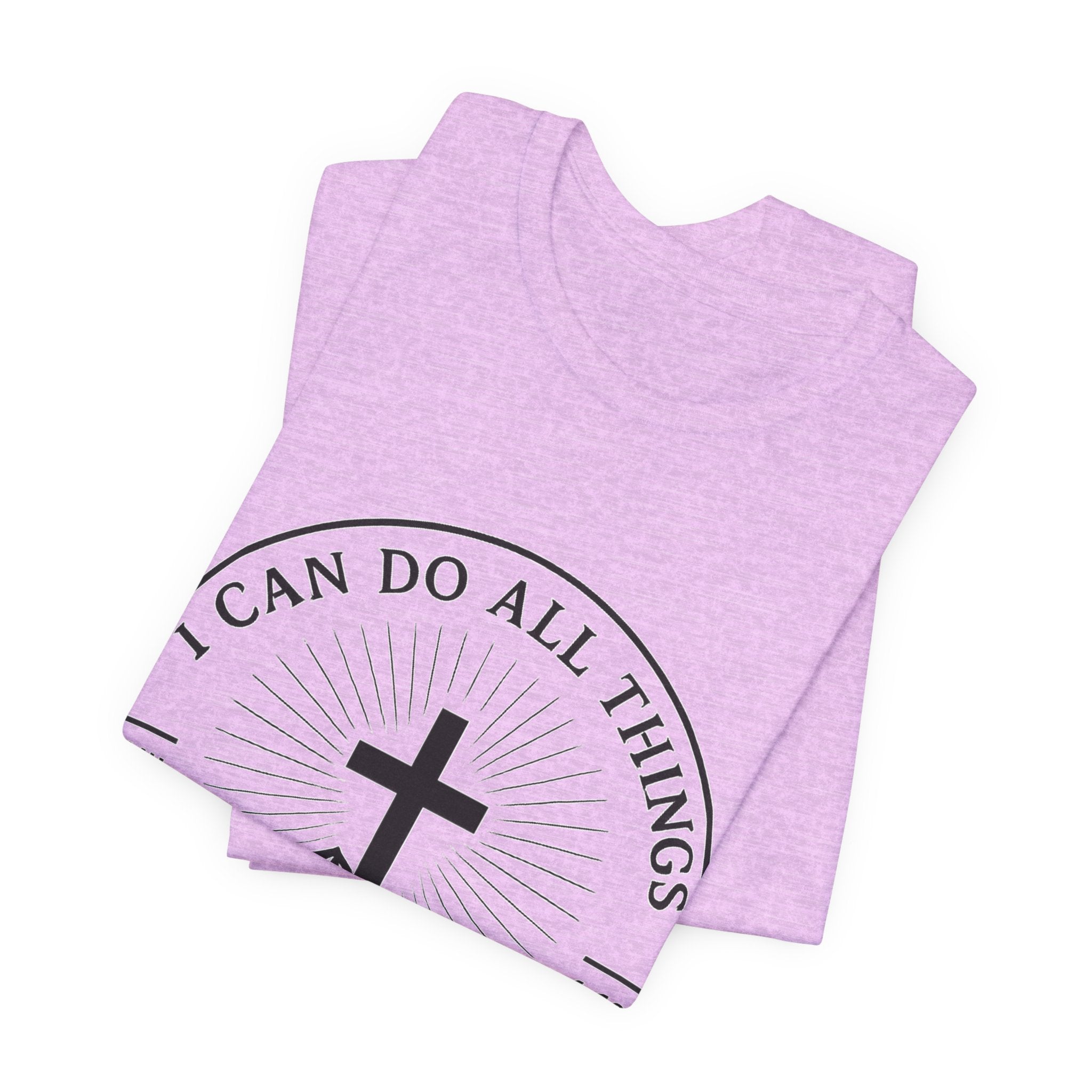 Christian Cross Tee - "I Can Do All Things Through Christ" Philippians 4:13 Faith T-Shirt
