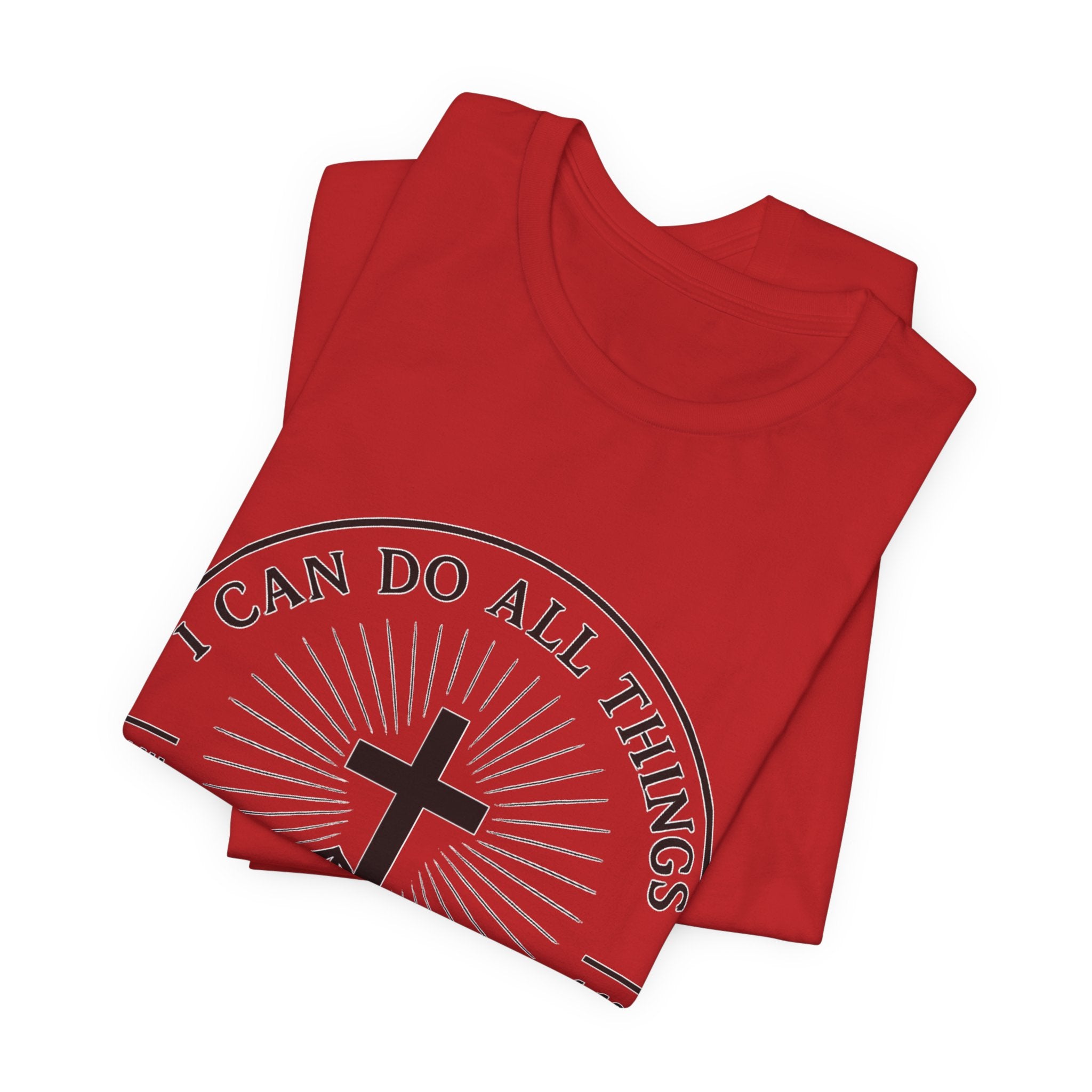 Christian Cross Tee - "I Can Do All Things Through Christ" Philippians 4:13 Faith T-Shirt