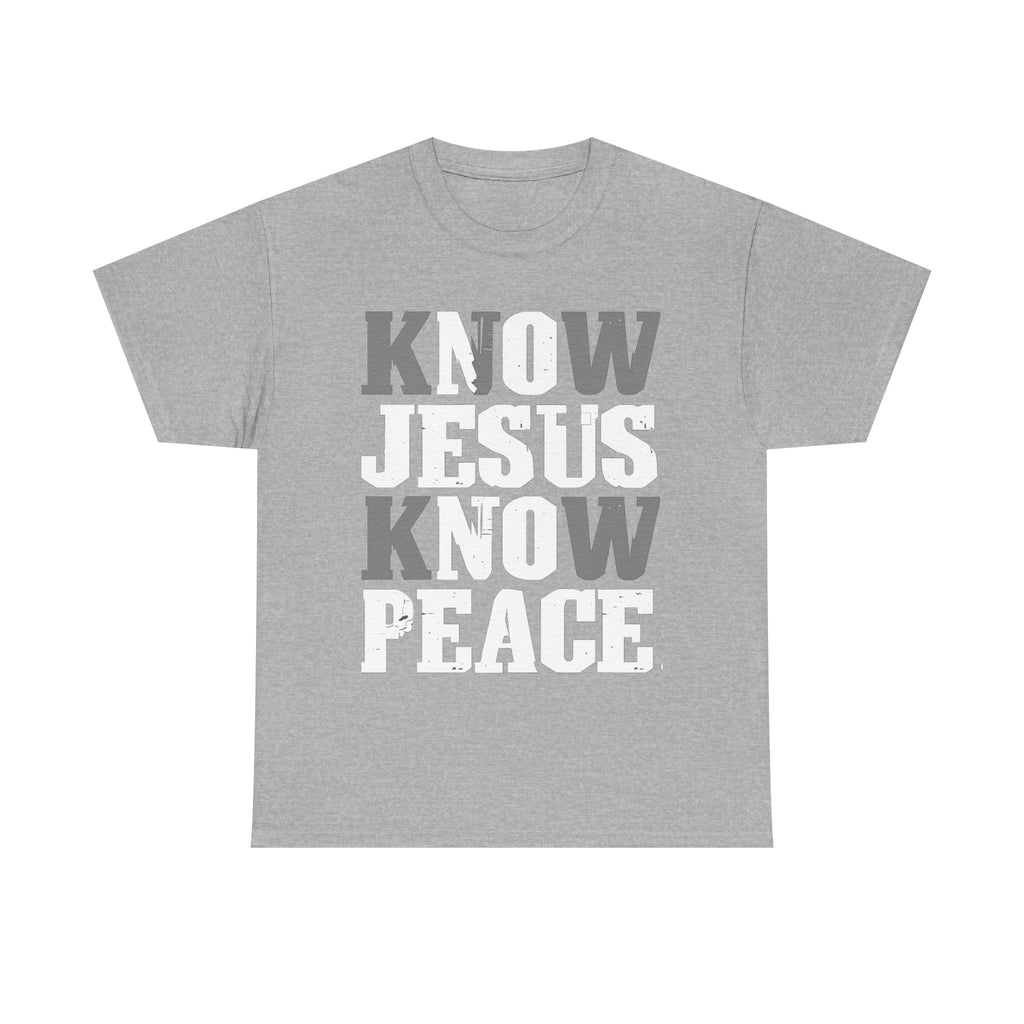 Know Jesus Know Peace Christian T‑Shirt — Faith Graphic Tee