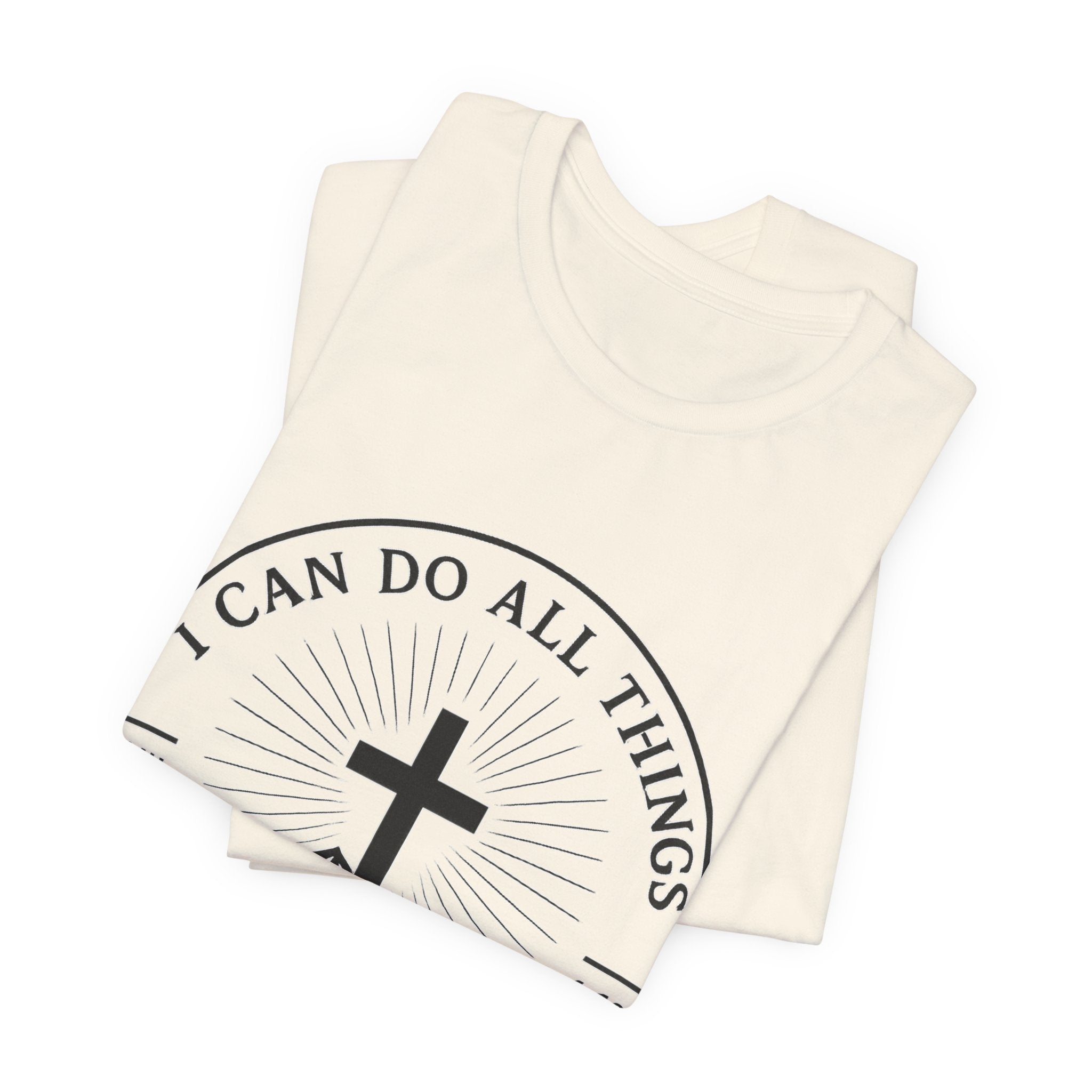 Christian Cross Tee - "I Can Do All Things Through Christ" Philippians 4:13 Faith T-Shirt
