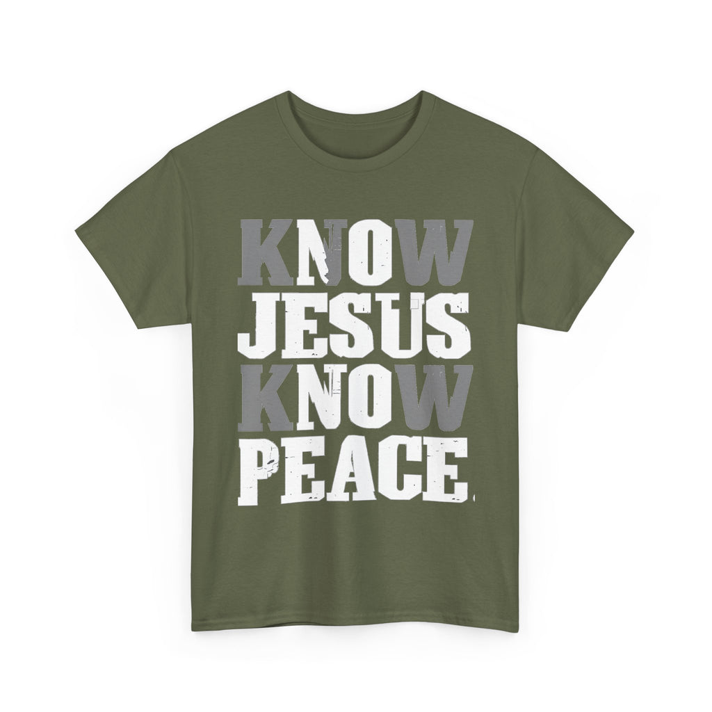 Know Jesus Know Peace Christian T‑Shirt — Faith Graphic Tee
