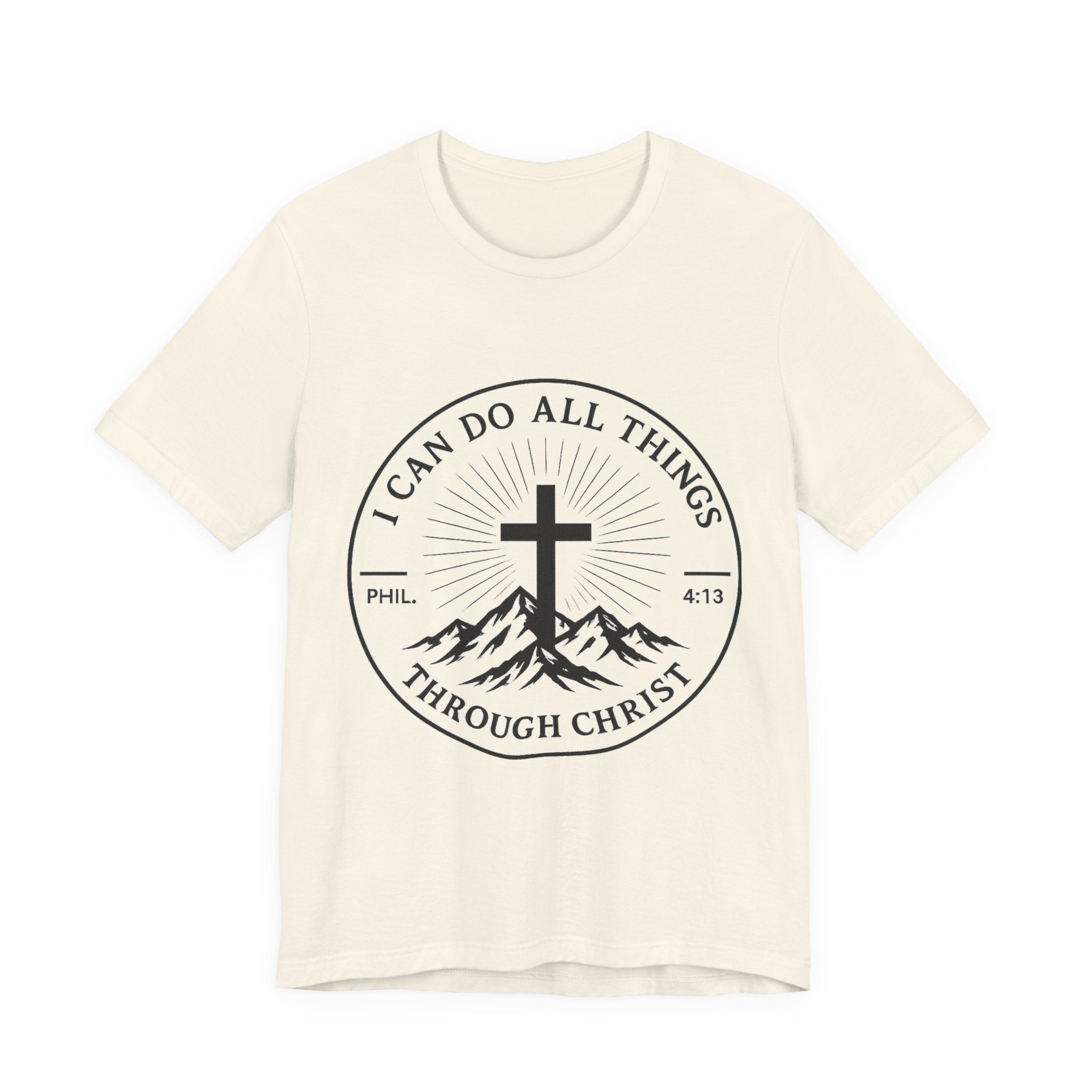 Christian Cross Tee - "I Can Do All Things Through Christ" Philippians 4:13 Faith T-Shirt