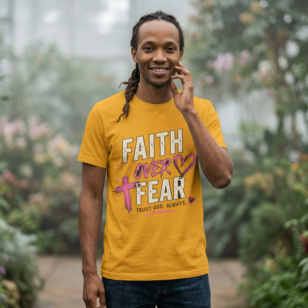 Faith Over Fear Tee — "Trust God. Always." Christian Inspirational T-Shirt