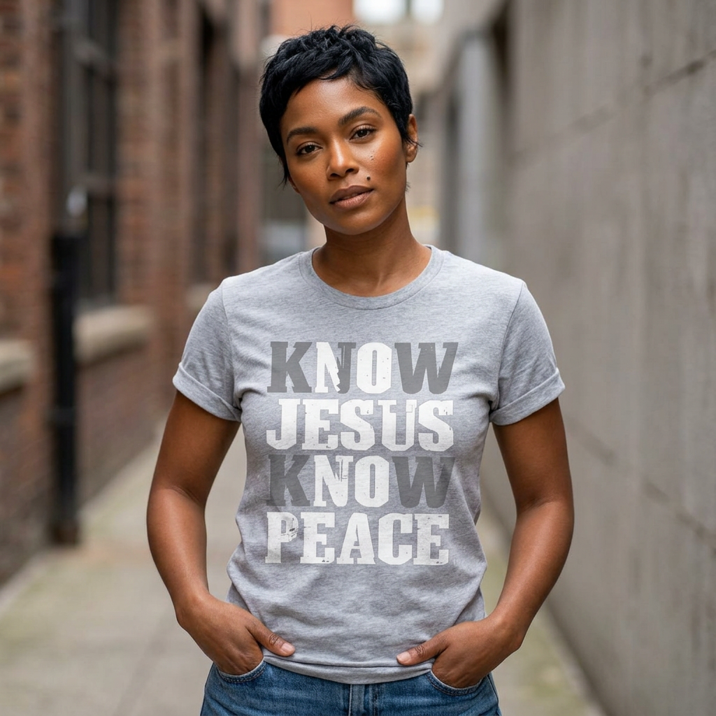 Know Jesus Know Peace Christian T‑Shirt — Faith Graphic Tee