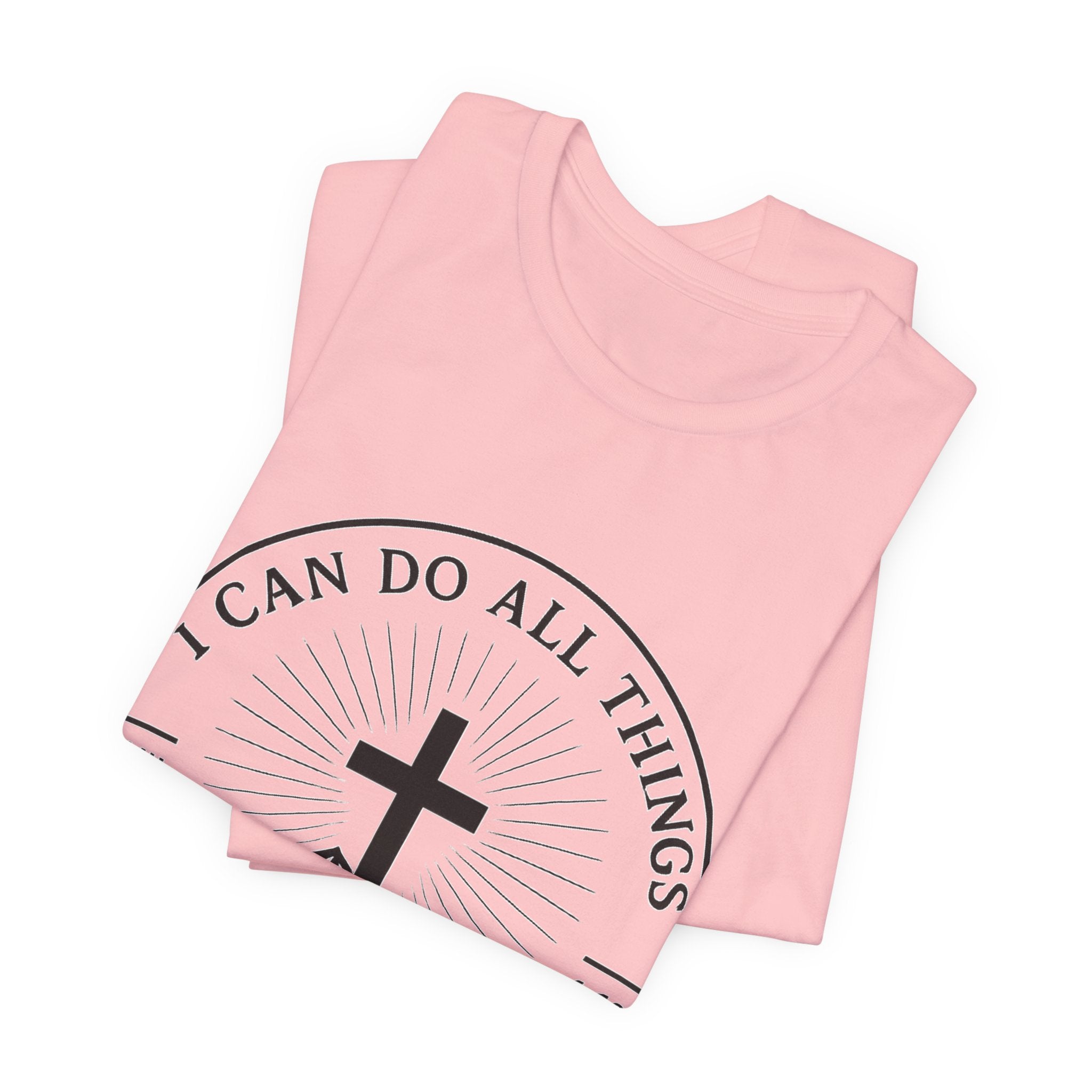 Christian Cross Tee - "I Can Do All Things Through Christ" Philippians 4:13 Faith T-Shirt