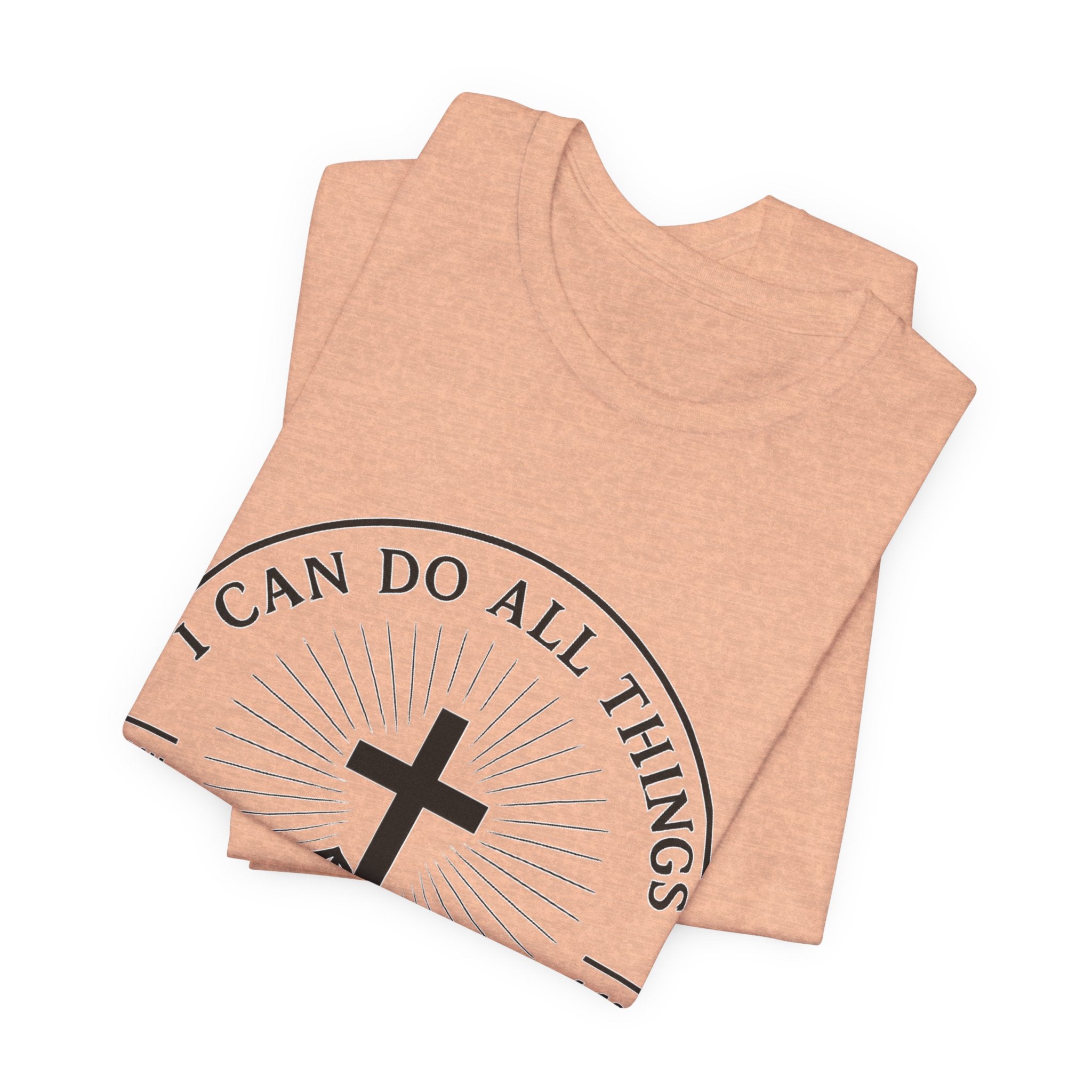 Christian Cross Tee - "I Can Do All Things Through Christ" Philippians 4:13 Faith T-Shirt
