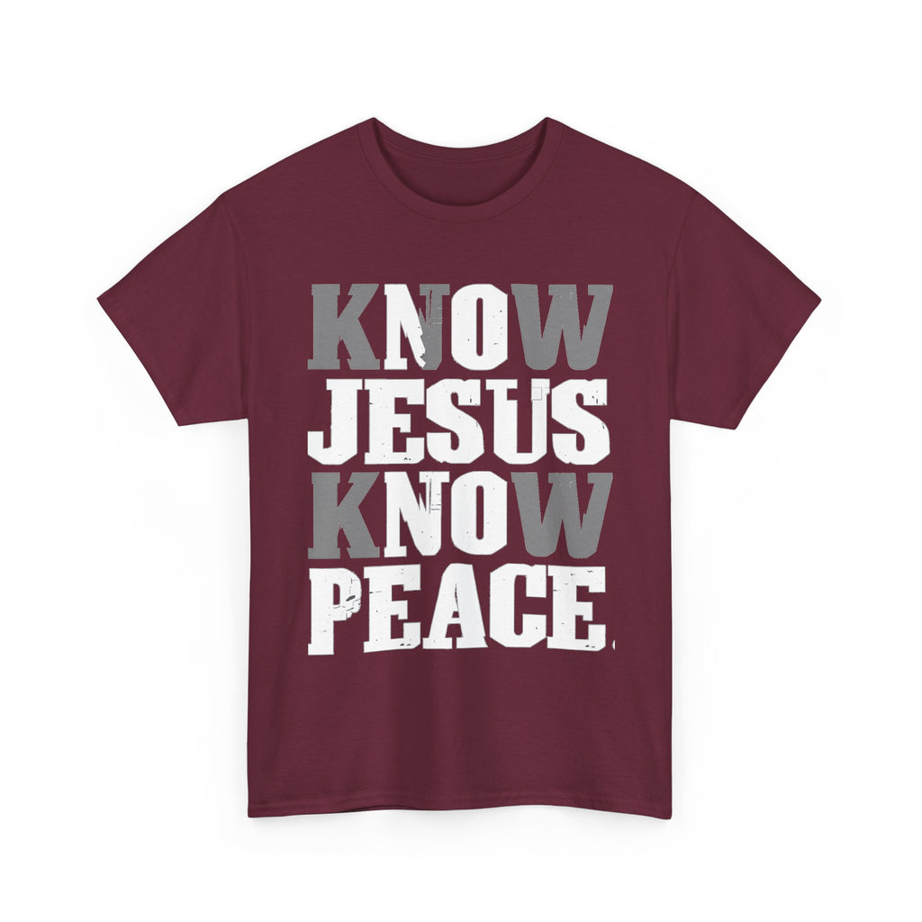 Know Jesus Know Peace Christian T‑Shirt — Faith Graphic Tee