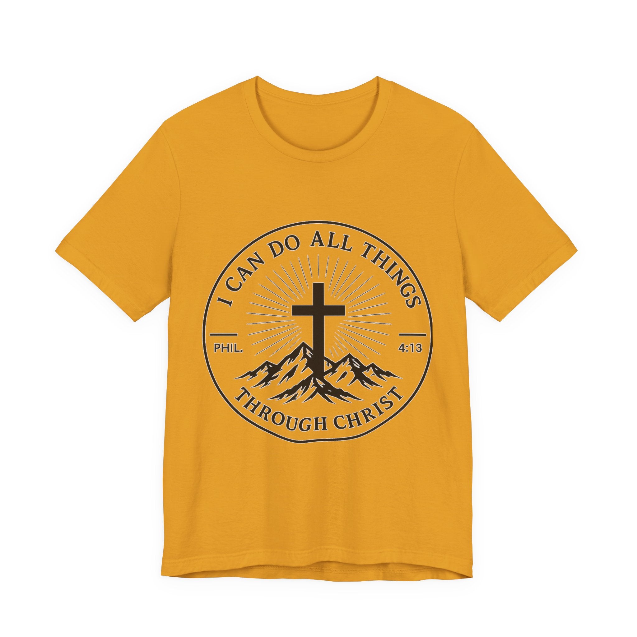 Christian Cross Tee - "I Can Do All Things Through Christ" Philippians 4:13 Faith T-Shirt