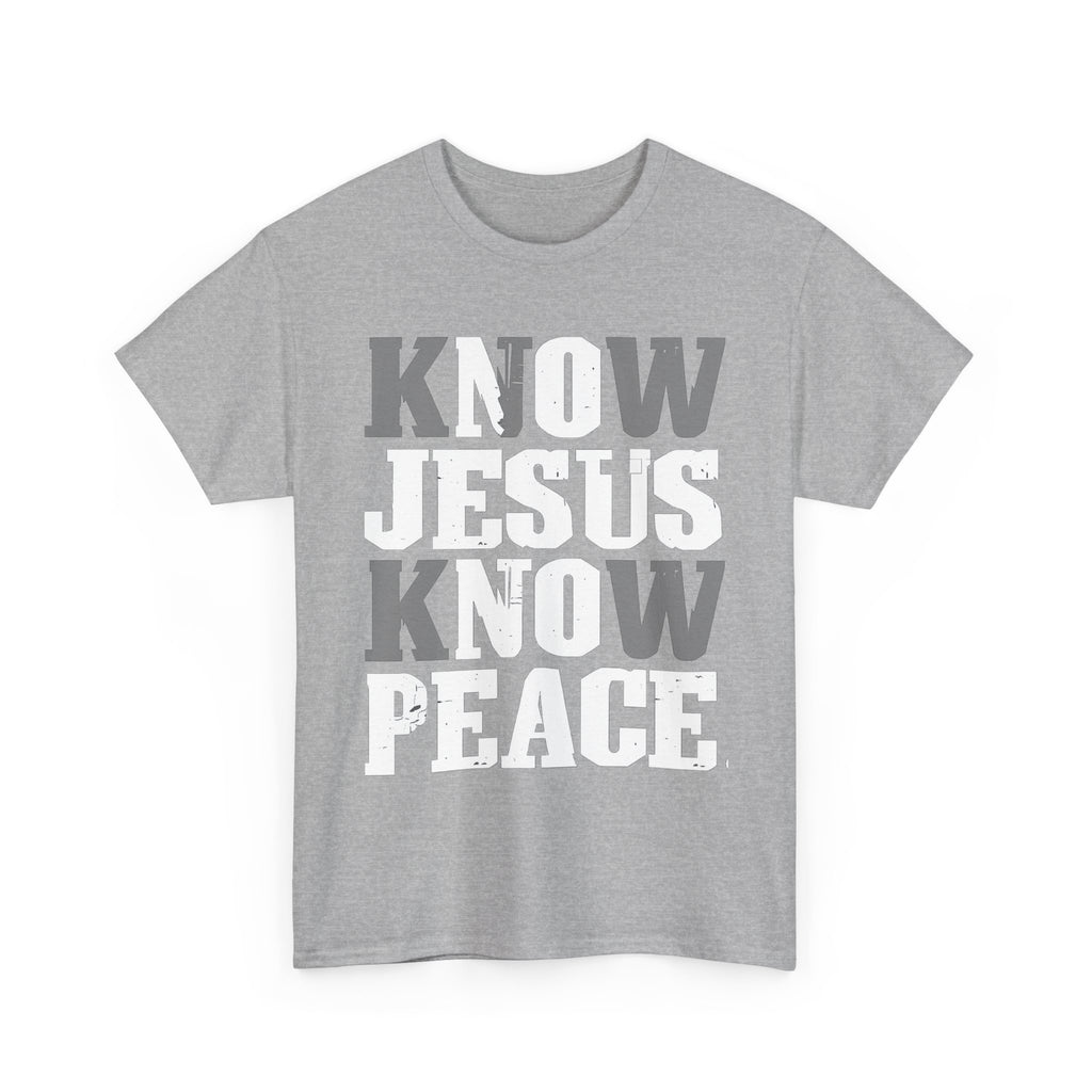 Know Jesus Know Peace Christian T‑Shirt — Faith Graphic Tee