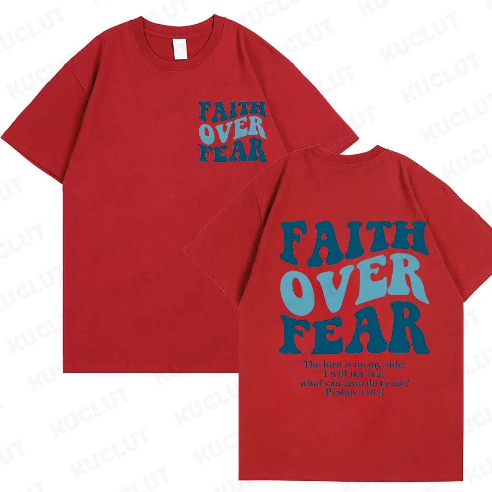 Faith Over Fear Christian Women T-shirts