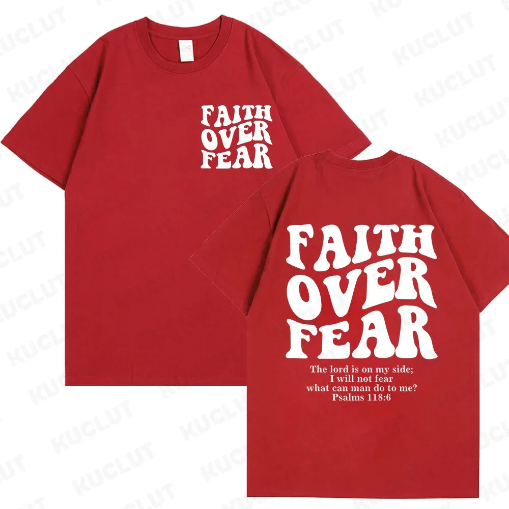 Faith Over Fear Christian Women T-shirts