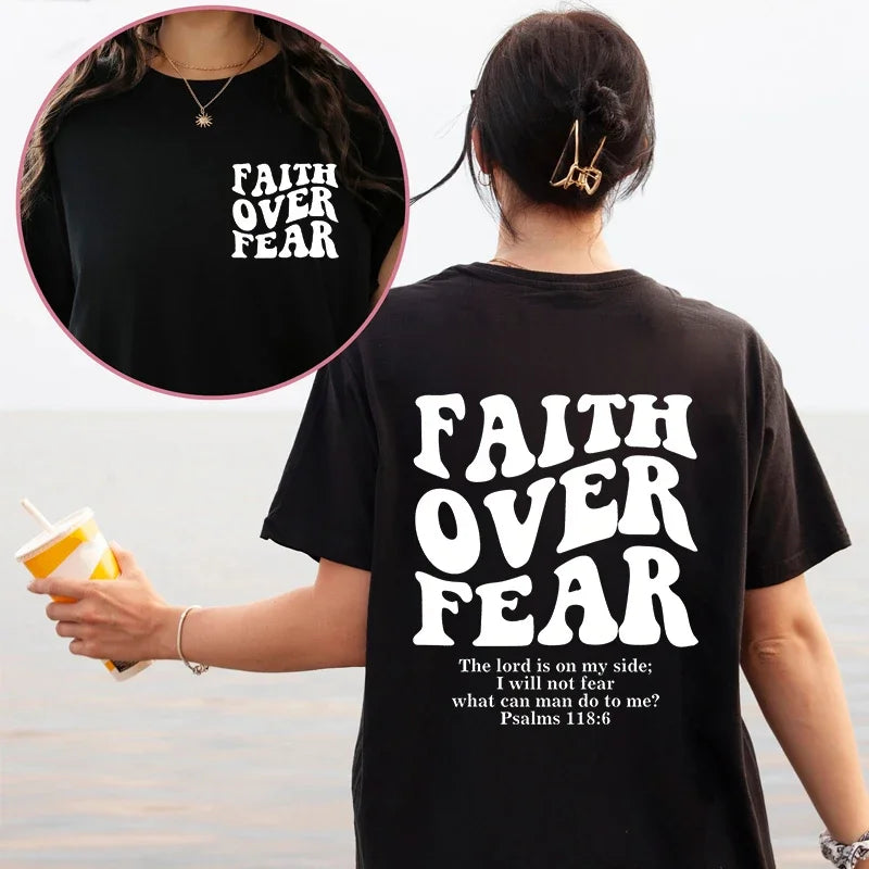 Faith Over Fear Christian Women T-shirts