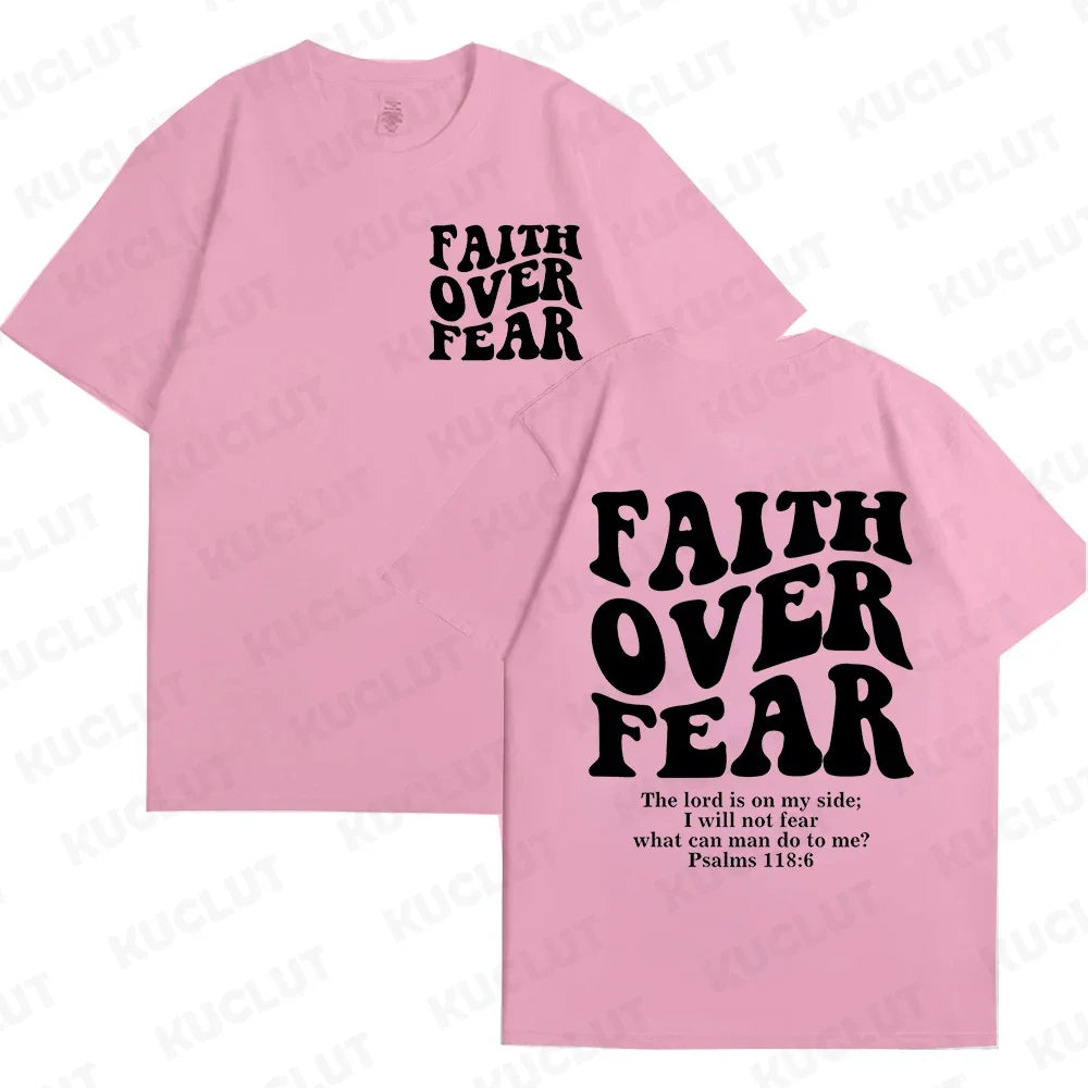 Faith Over Fear Christian Women T-shirts
