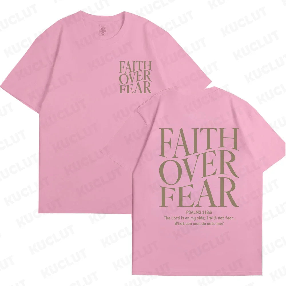 Faith Over Fear Christian Women T-shirts