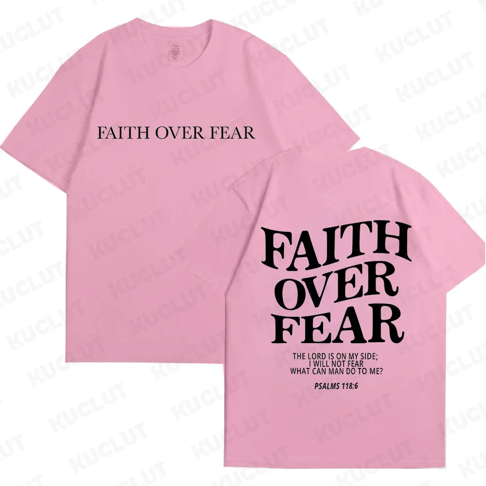 Faith Over Fear Christian Women T-shirts