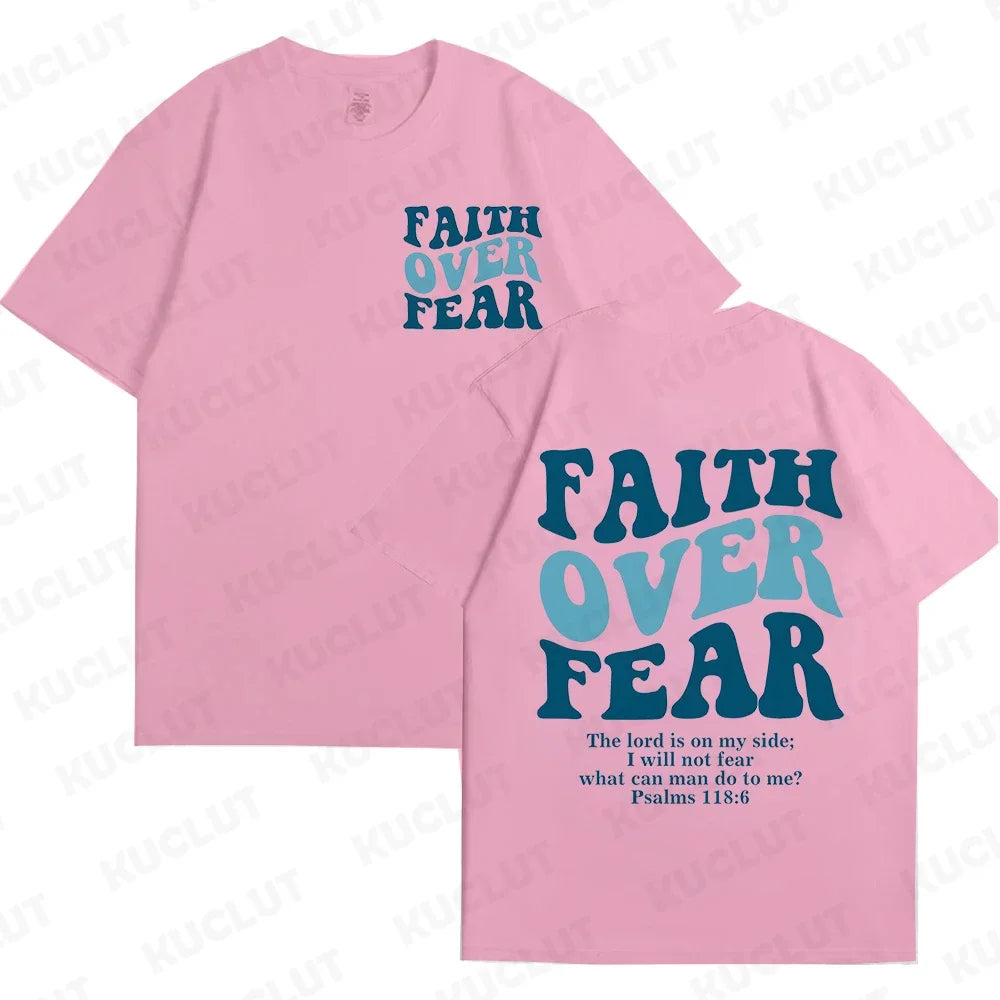 Faith Over Fear Christian Women T-shirts