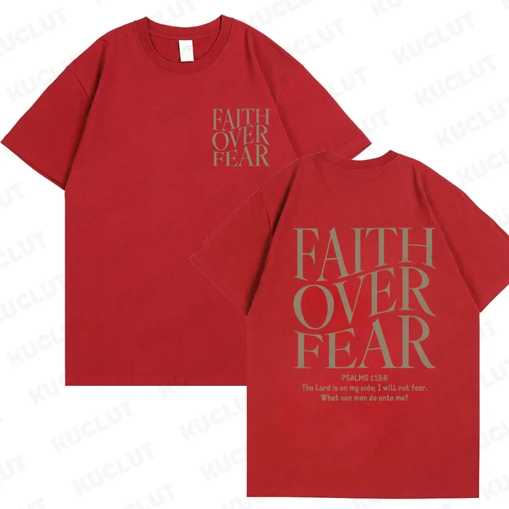 Faith Over Fear Christian Women T-shirts